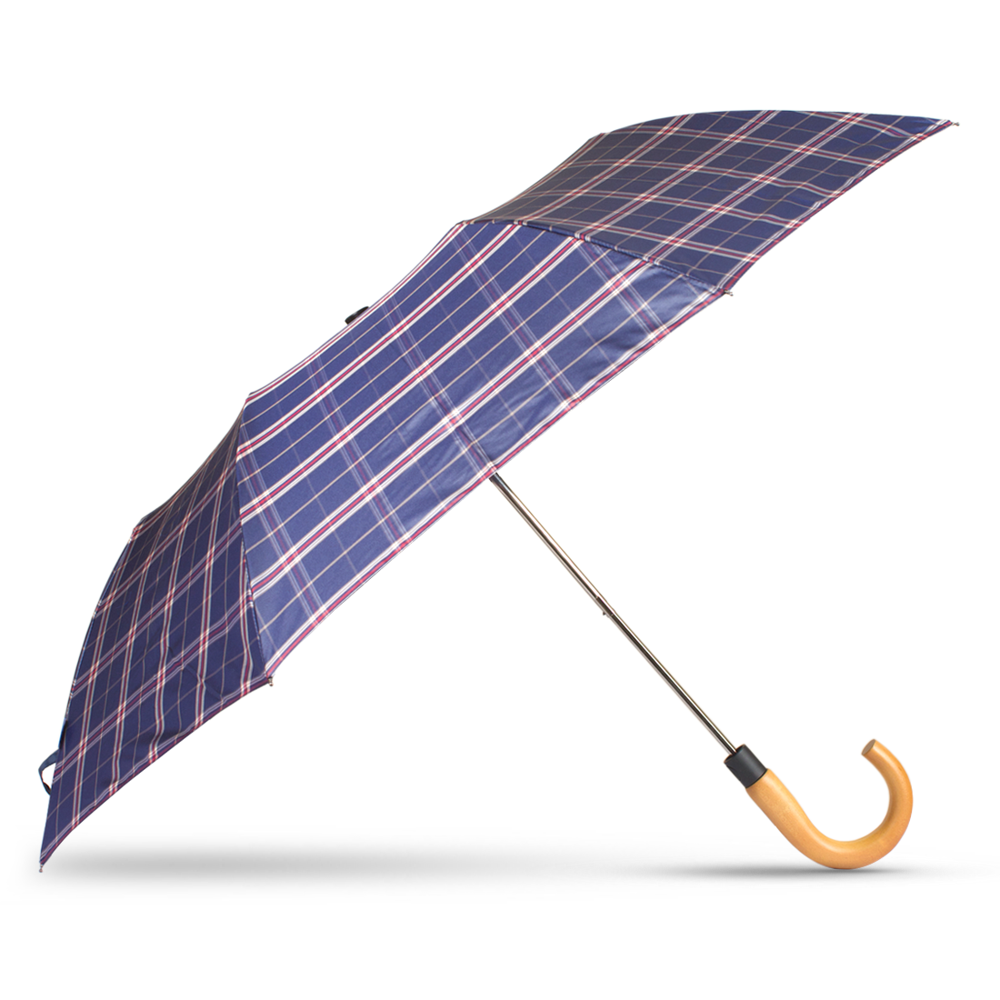 blue checked umbrellas 